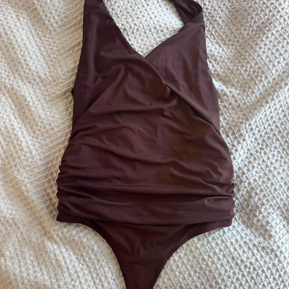 Brown Halter Bodysuit